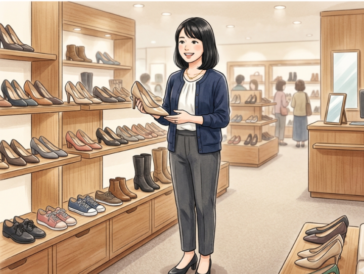 婦人靴販売員の女性