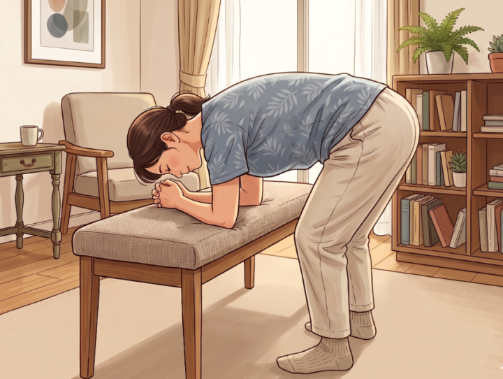 ストレッチをしている女性