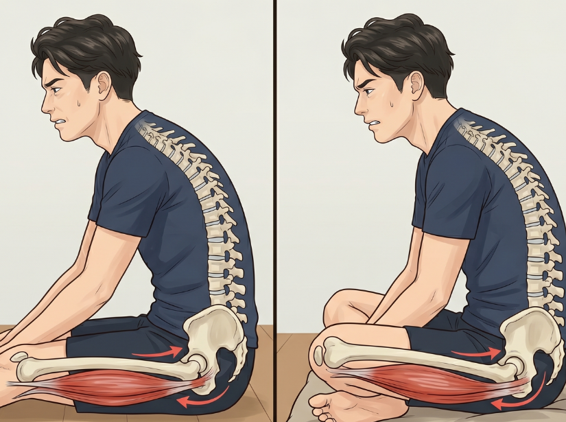 どんな姿勢でも骨盤が後傾する図