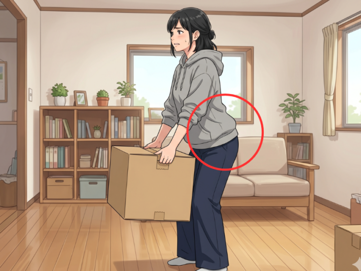 物を運んでいる女性