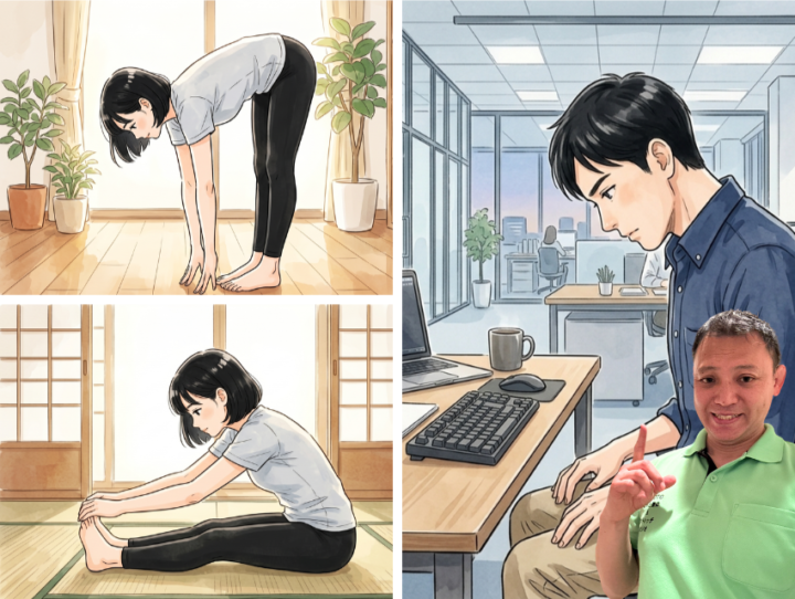 前屈をしている女性