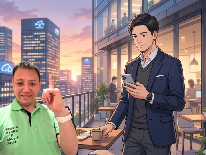 携帯を確認している男性
