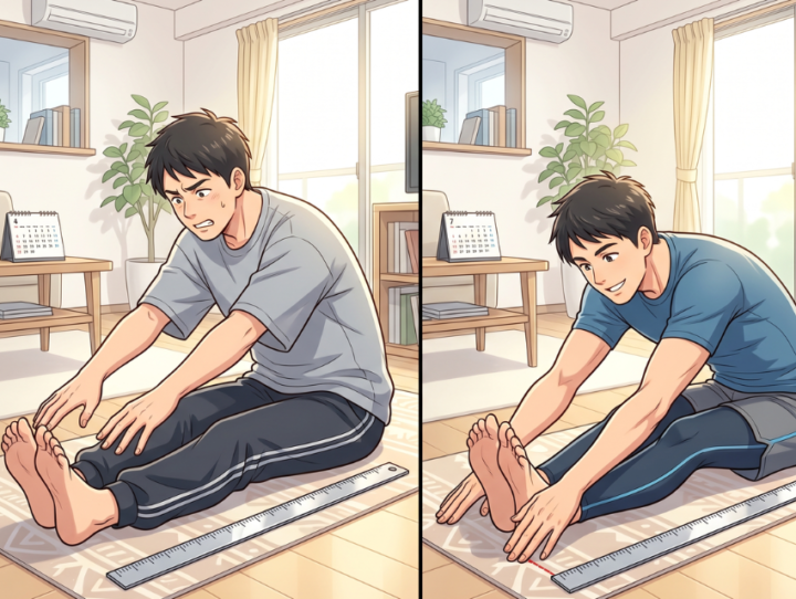 ストレッチしている男性
