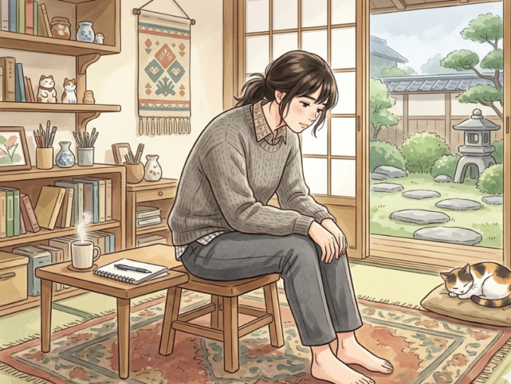 椅子に座っている女性