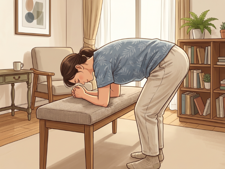 ストレッチをしている女性