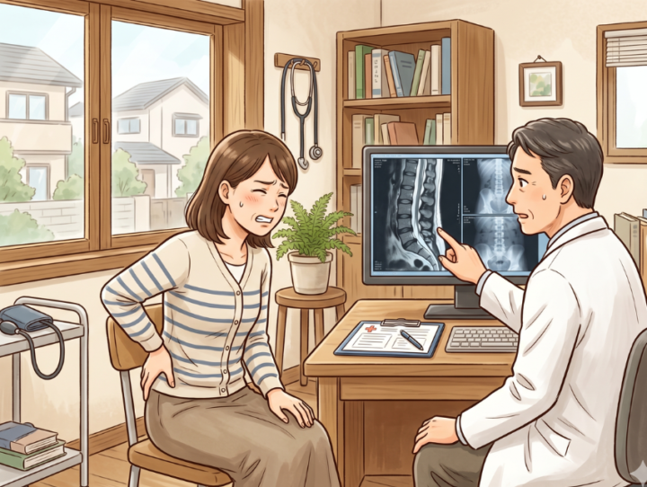 腰に手を当てている女性