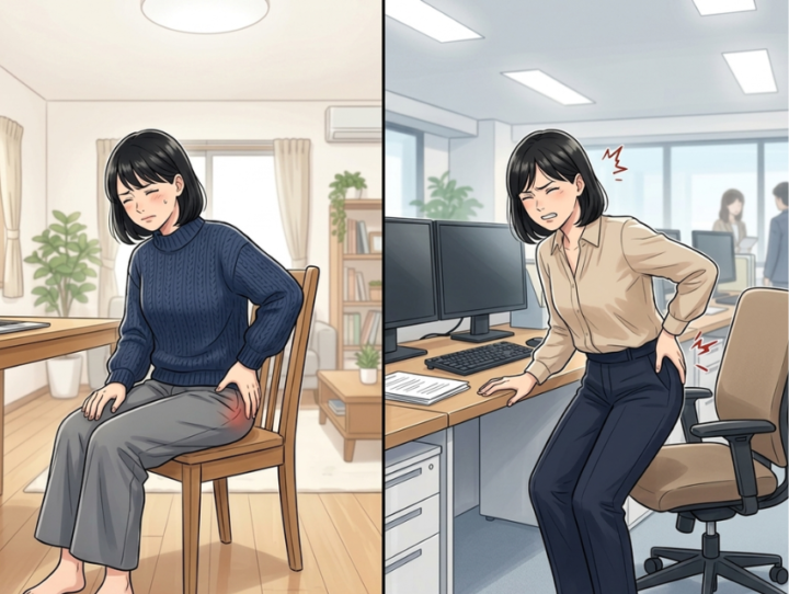 腰に手を当てている女性