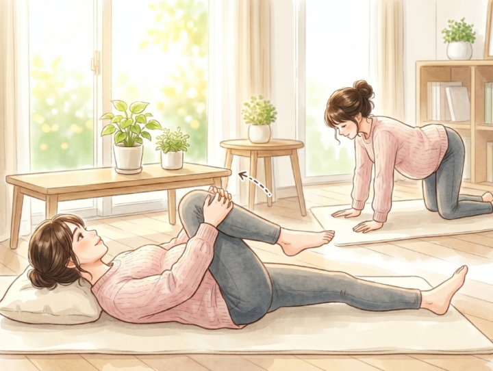 ストレッチをしている女性