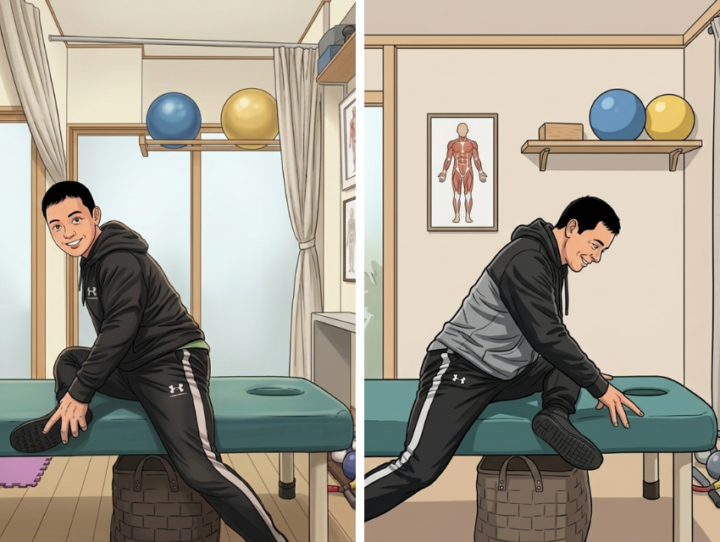ストレッチしている男性