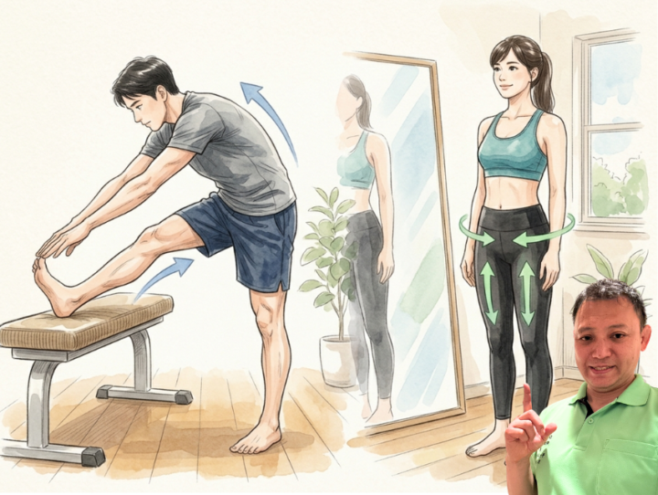 ストレッチをしている男性