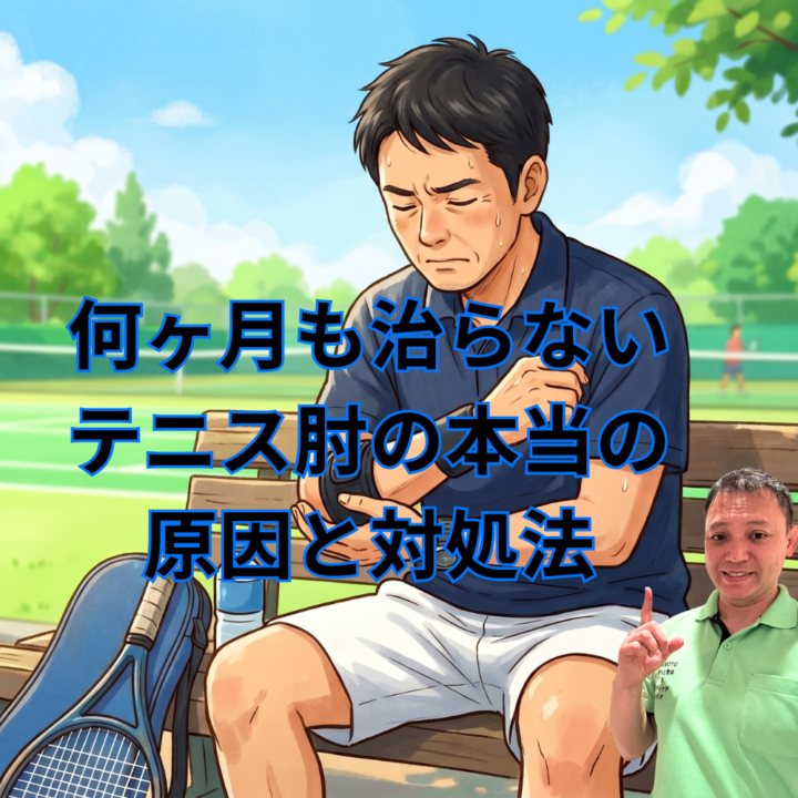 何ヶ月も治らないテニス肘の本当の原因と対処法の画像