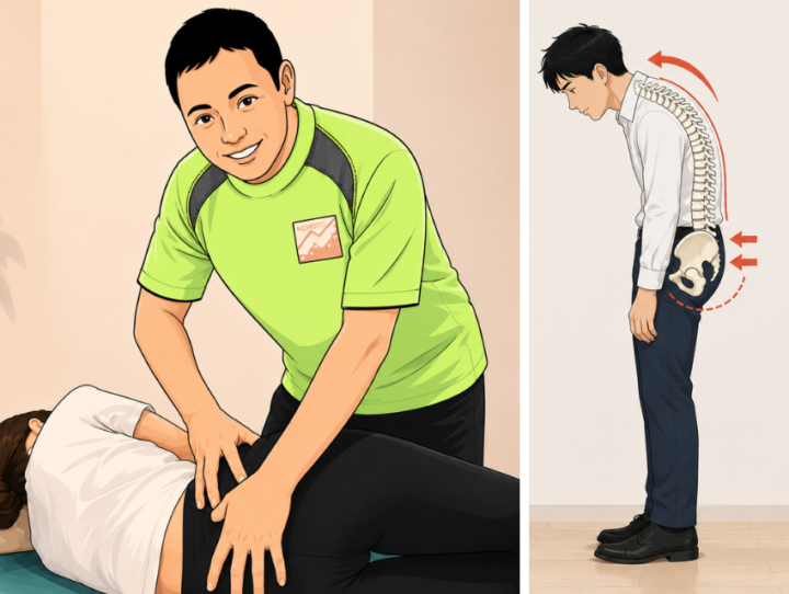 骨盤調整している男性