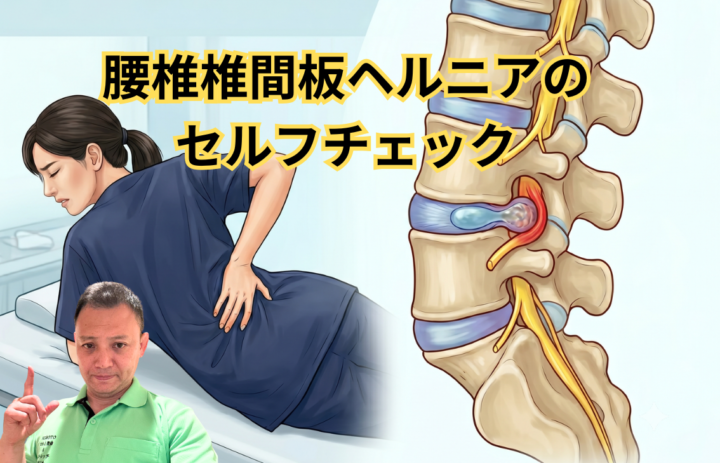 腰椎椎間板ヘルニアのセルフチェックの画像