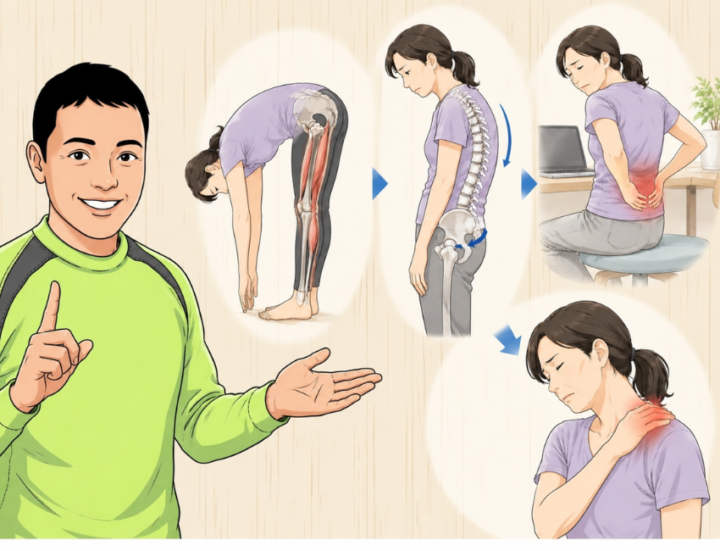 前屈をしている女性