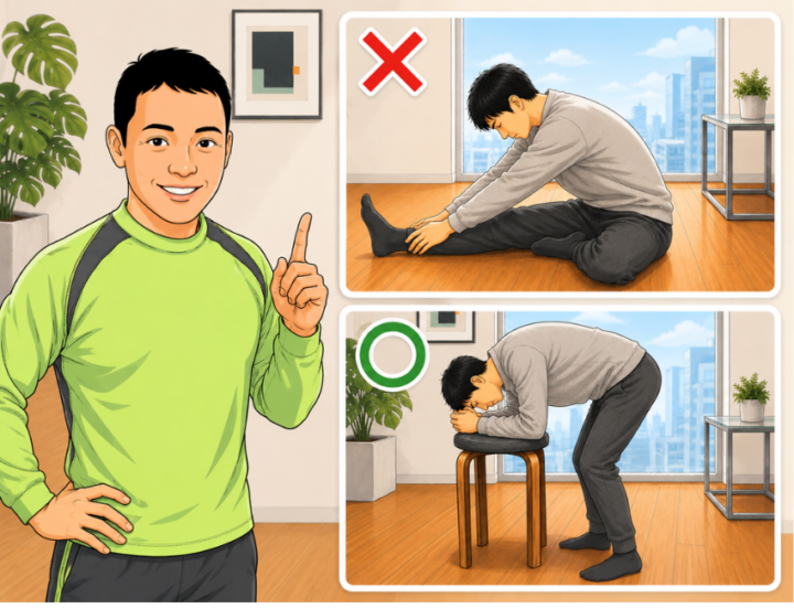 ストレッチしている男性