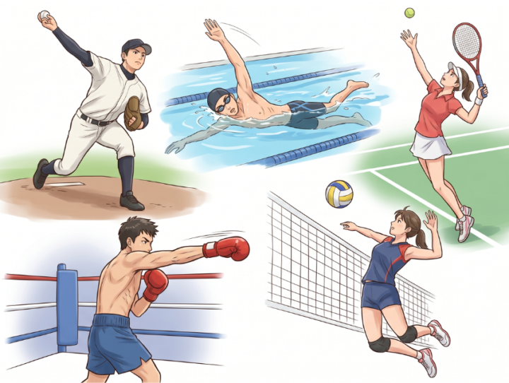 スポーツの動作を表しているイラスト