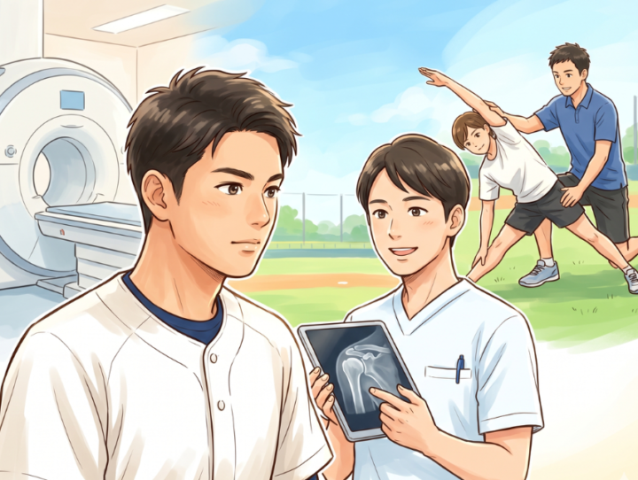 レントゲンの写真を持っている男性