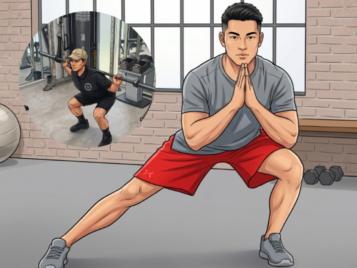 足のトレーニングしている男性