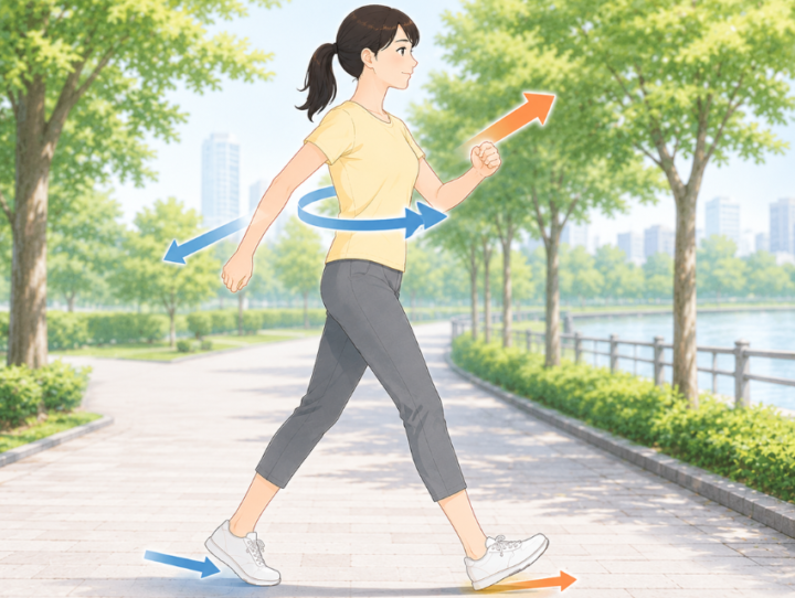 腕を振っている女性