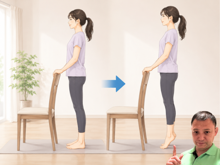 カーフレイズしている女性