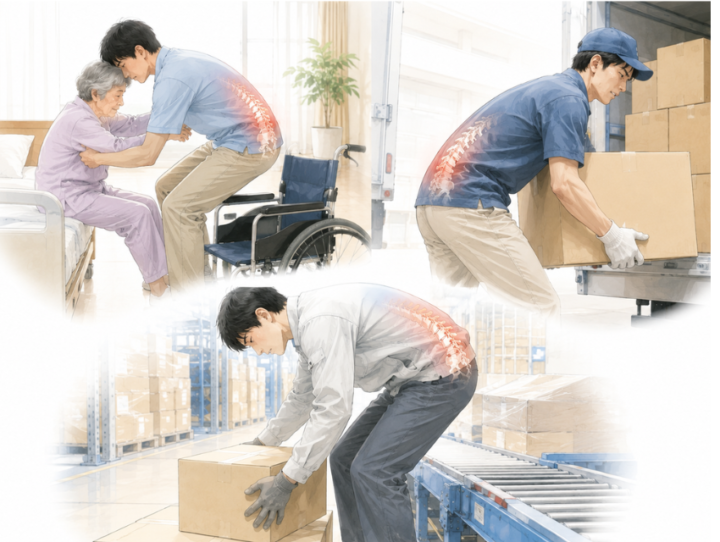 荷物持つ男性