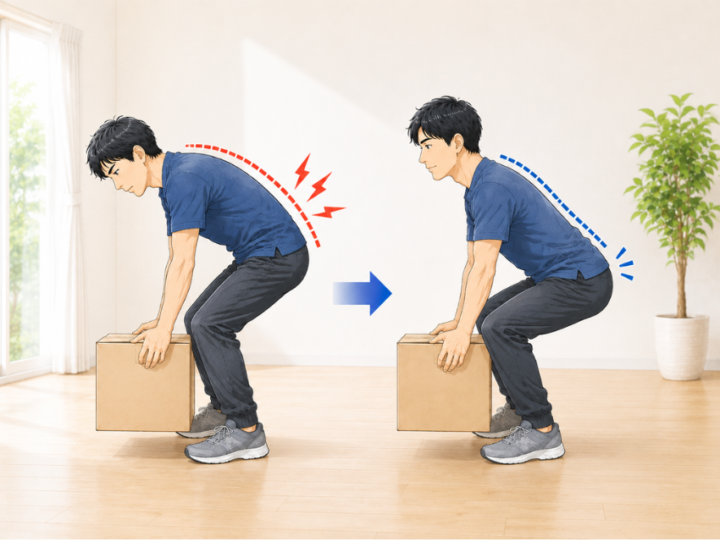 足を使って運んでいる男性