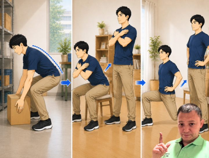 荷物持っている男性