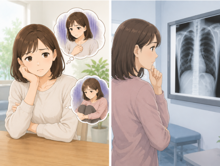 レントゲンを見ている女性