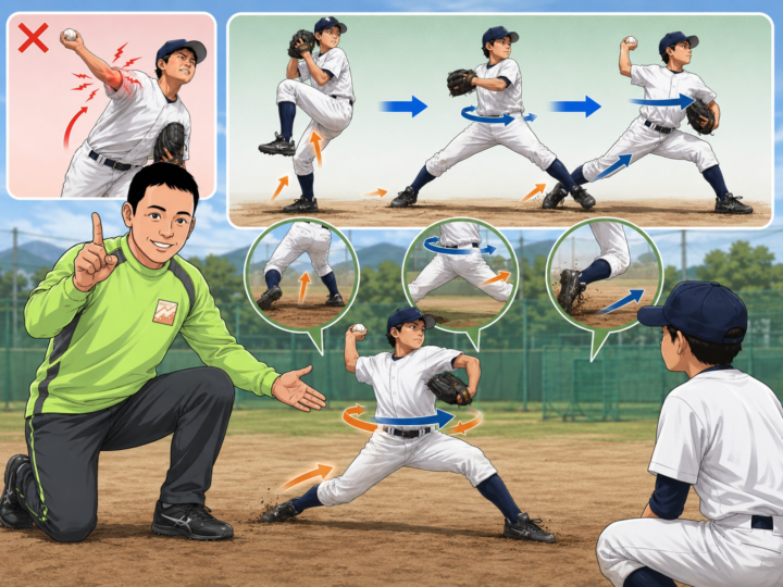 投げる動作を見ている男性