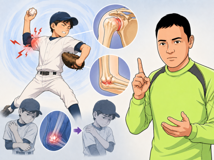 投球動作をしている男性