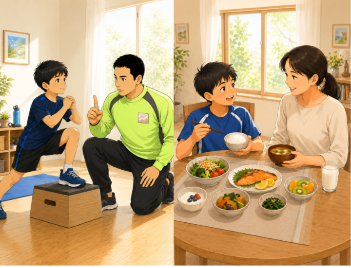 トレーニングを指導している男性