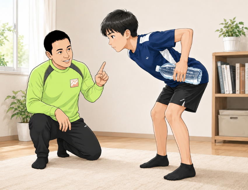 背中のトレーニングしている男性