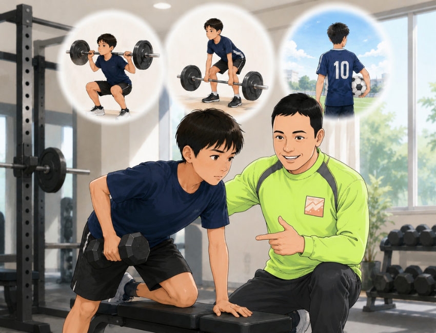 ダンベルを持っている男性