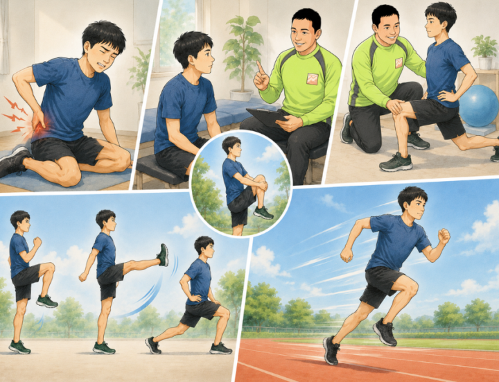 腰に手を当てている男性