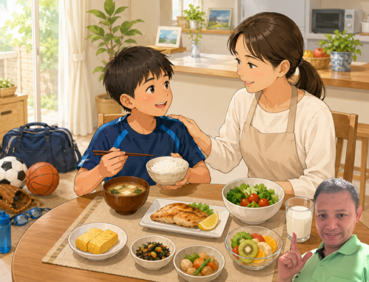 ご飯を食べている男性