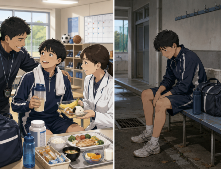 栄養のサポート受けている男性