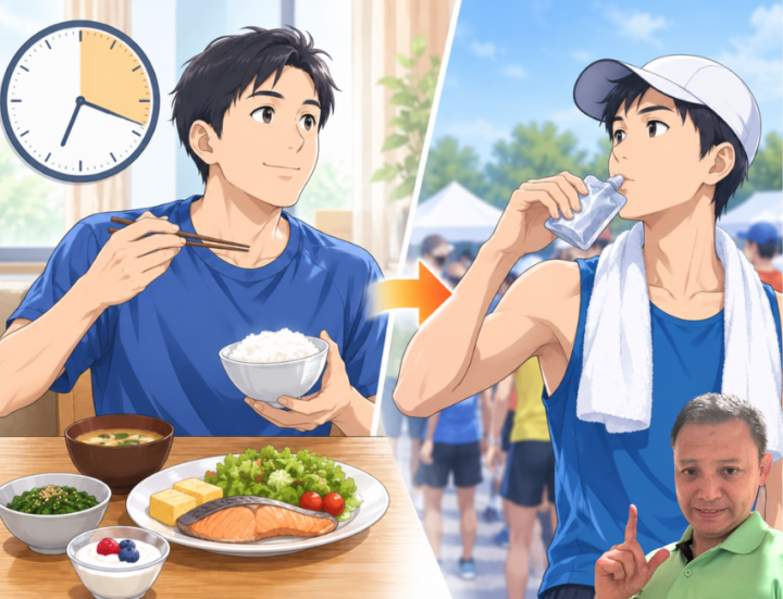 食事管理をしている男性