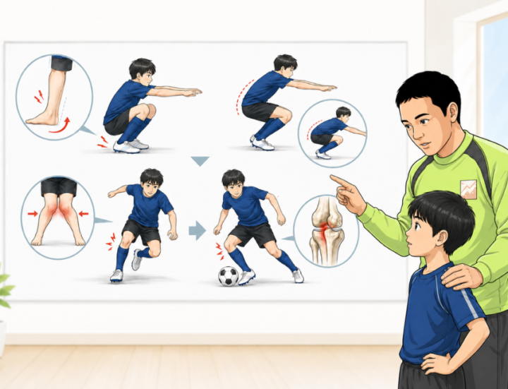 子供に説明している男性