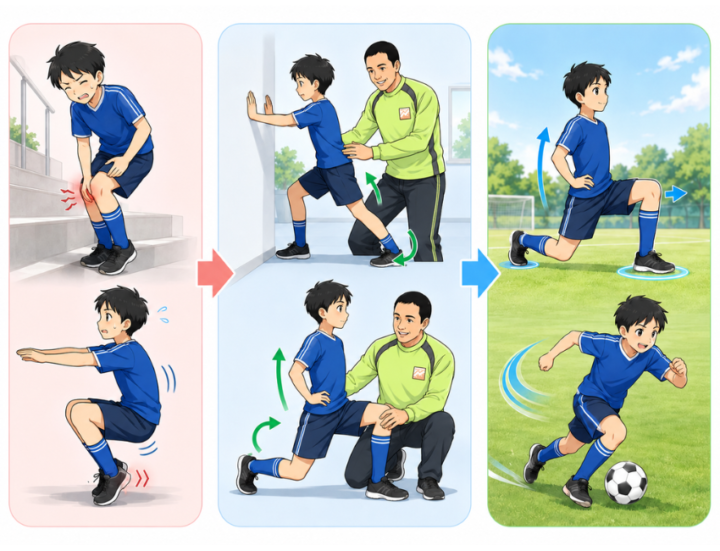 ランジをしている男性