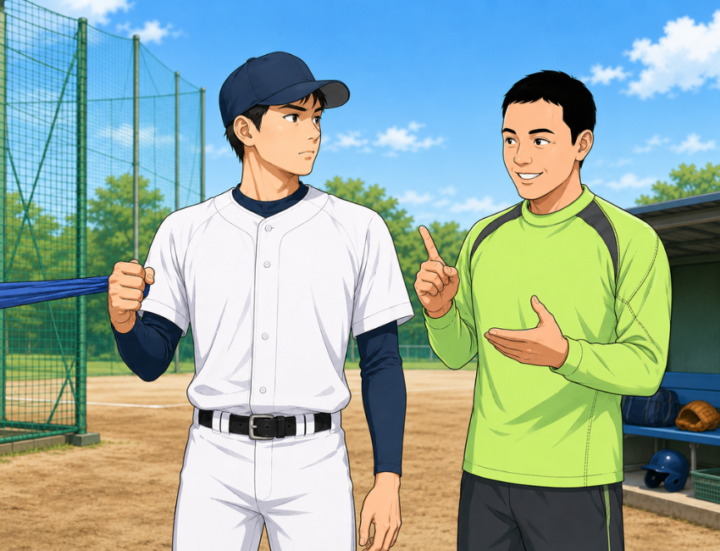 チューブトレーニングしている男性