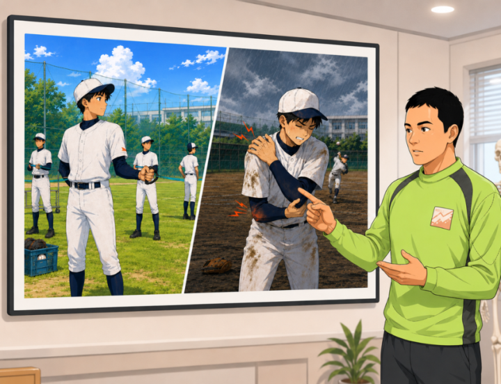 チューブトレーニングしている男性