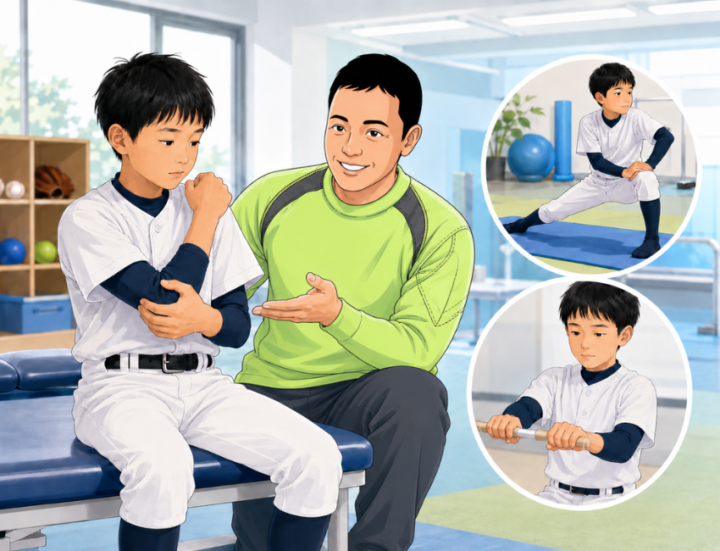 肘に手を当てている男性