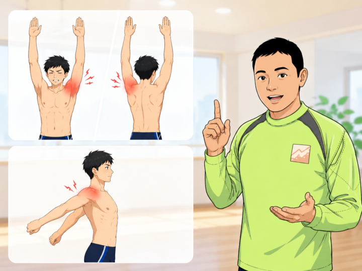 肩を挙げている男性