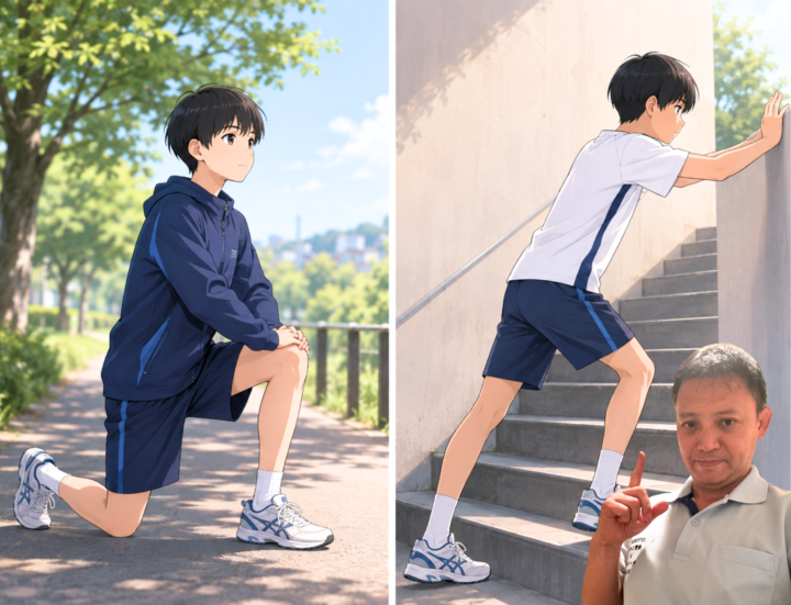 ストレッチをしている男性