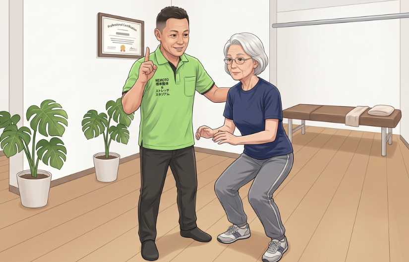 トレーニングをする60代女性のイメージ