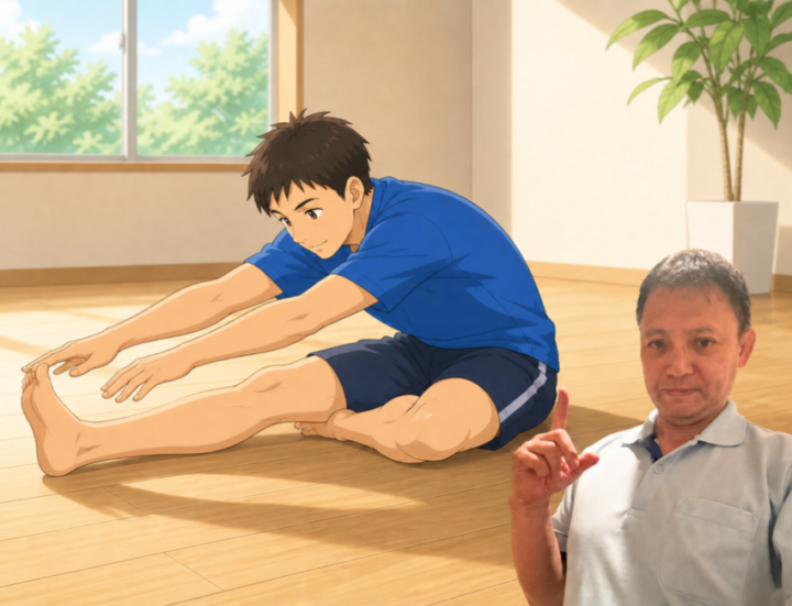 ストレッチする男性