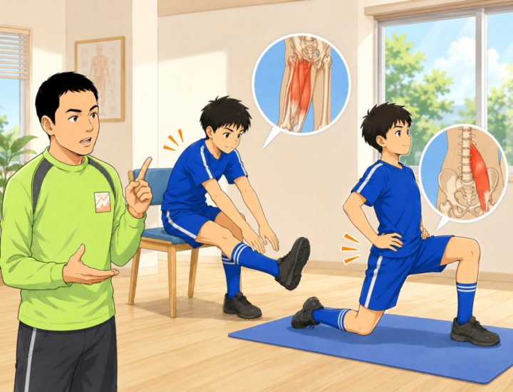 ストレッチをしている男の子