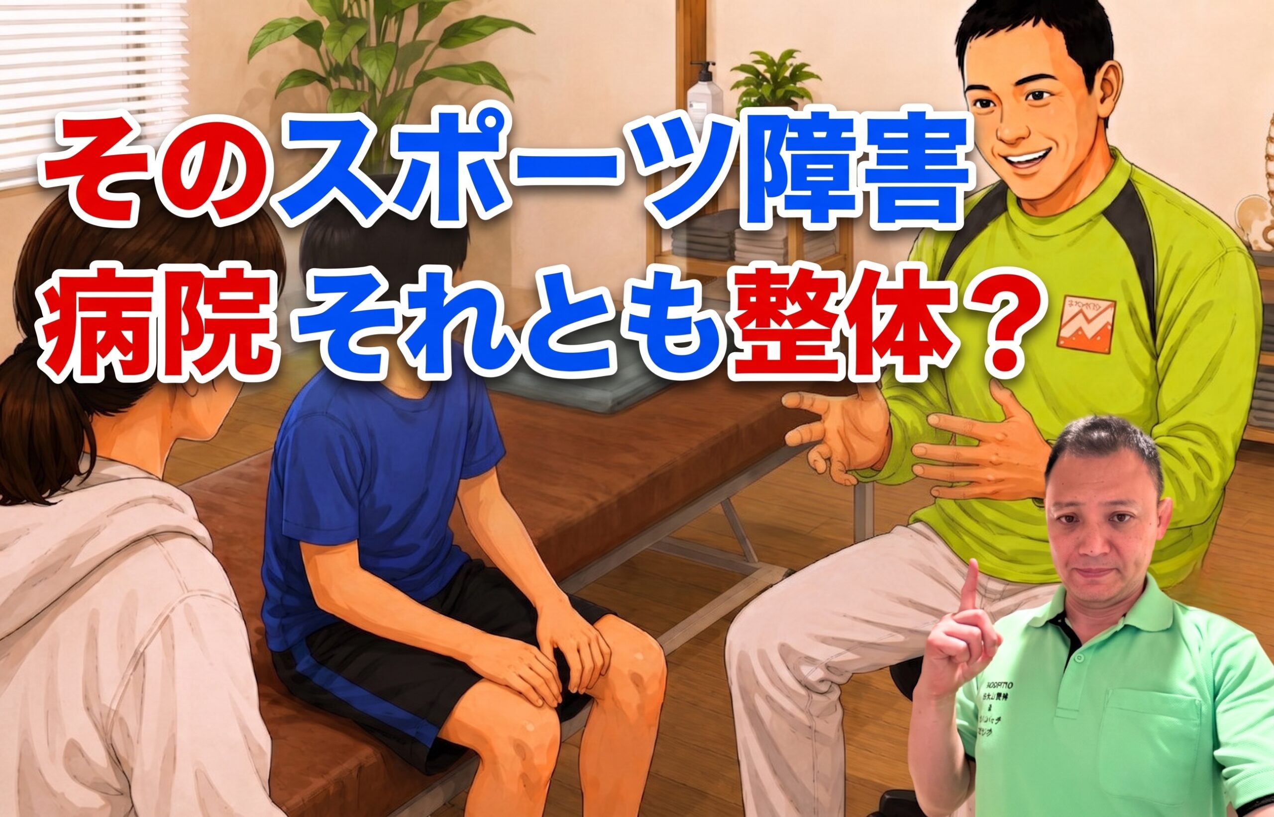 そのスポーツ障害、病院？それとも整体？