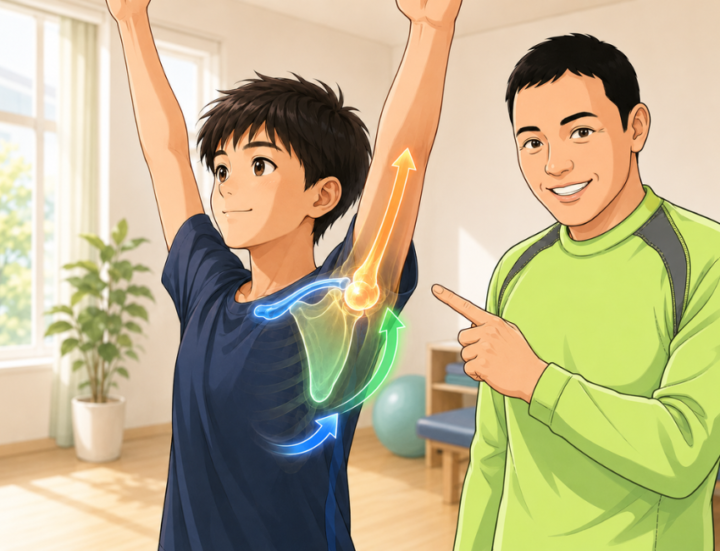 ばんざいをしている男性