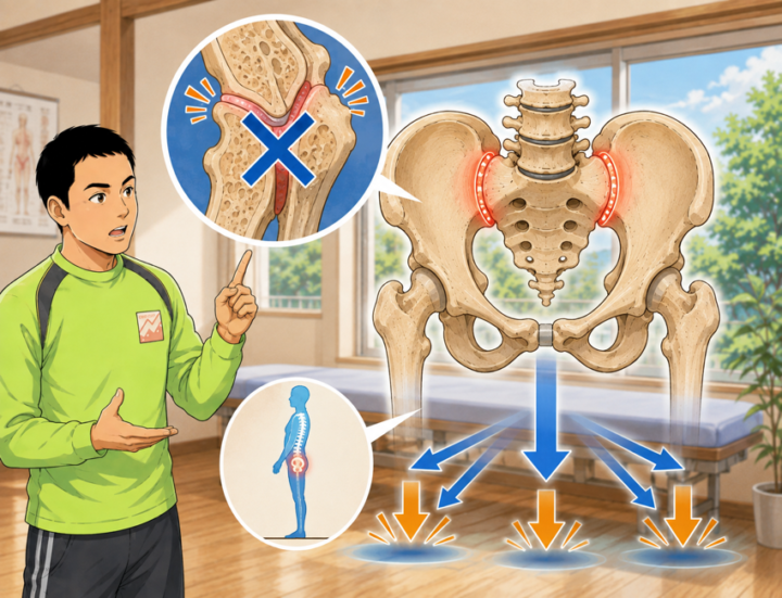 骨盤の歪みの方向を説明